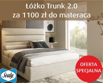 Łóżko kontynentalne Trunk 2.0 z pojemnikiem za 1100 zł do materaca