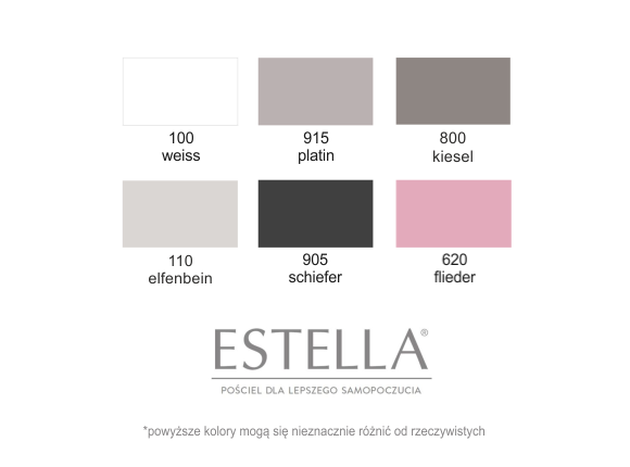 Wersje kolorystyczne prześcieradeł welurowych Estella
